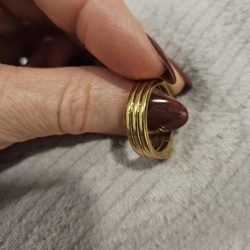 NEW Triple Connected Gold Stacked Rings - Multiple Sizes Available